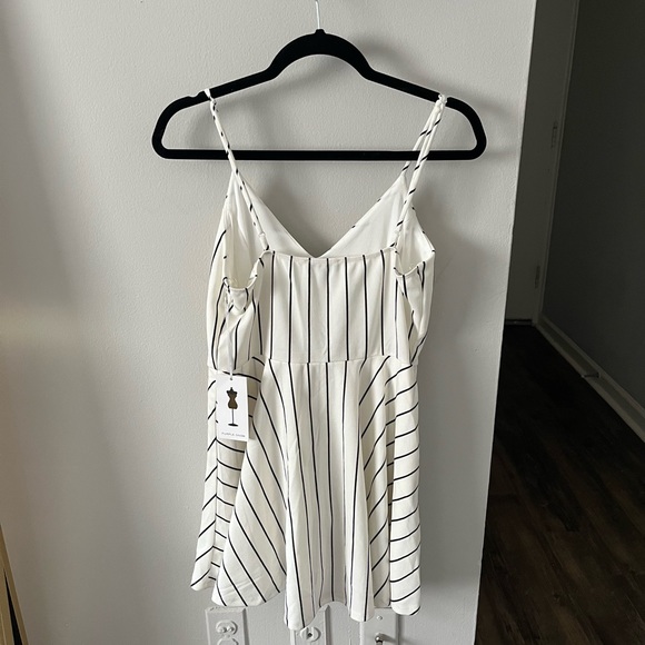 Black and White Striped Romper - Picture 2 of 2